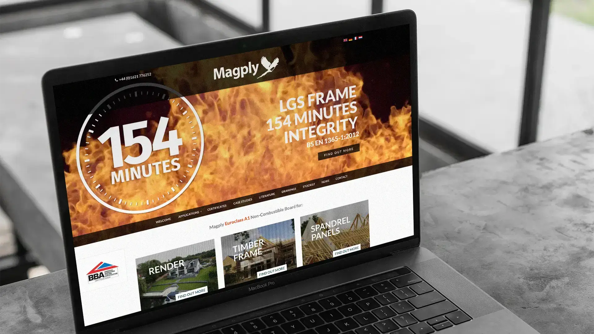 A laptop showing Magply's homepage
